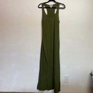 Forever 21 Olive Army Green Racerback Maxi Dress Cotton large